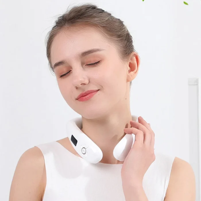 Hezheng White Vibration Massage Hot Moxibustion Pulse Neck Shoulder Massager - Image 6