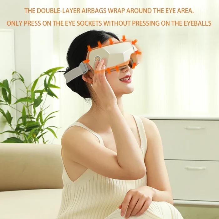 2025 New Product Smart Vibration Massage Relaxing Eye Care Device Hot Compress Eye Massager With Air Pressure - Image 6
