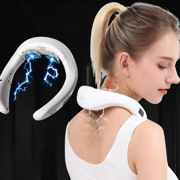 Hezheng White Vibration Massage Hot Moxibustion Pulse Neck Shoulder Massager - Image 2