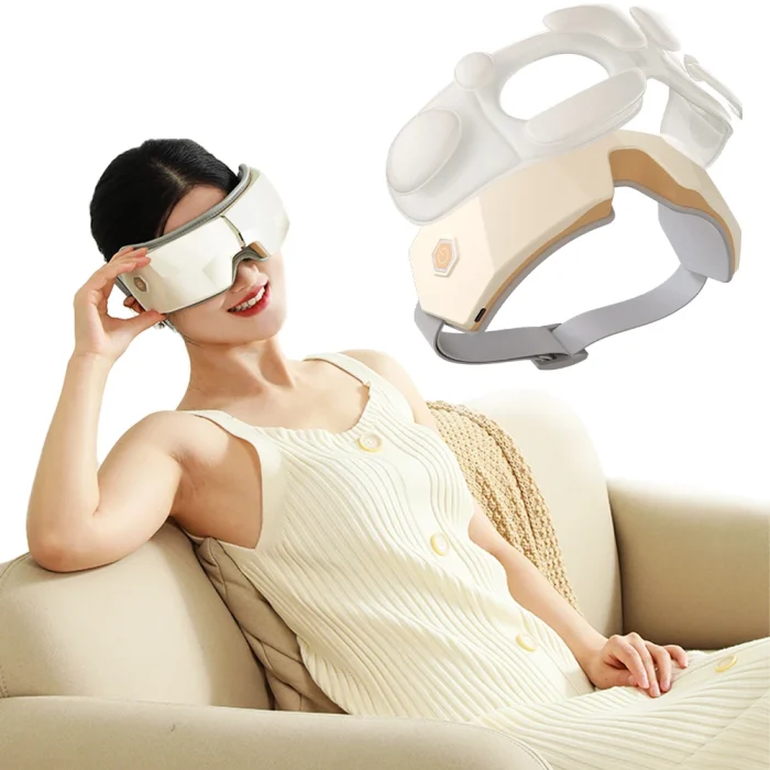 2025 New Product Smart Vibration Massage Relaxing Eye Care Device Hot Compress Eye Massager With Air Pressure