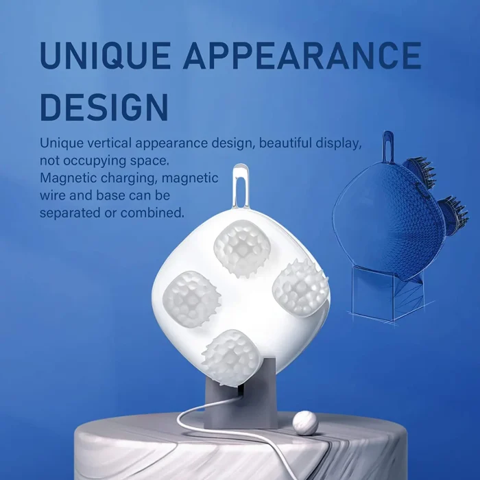 New Product Ideas 2024 Portable IPX7 Waterproof Head Massager Far Infrared Therapy Electric EMS Electric Head Massager - Image 5