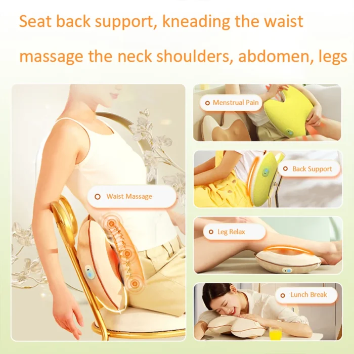 Dropshipping Products 2025 Full Body Neck Infrared Heated Massage Pillow Electric Back Massager Pillow Waist Massager 2 Modes - Image 3