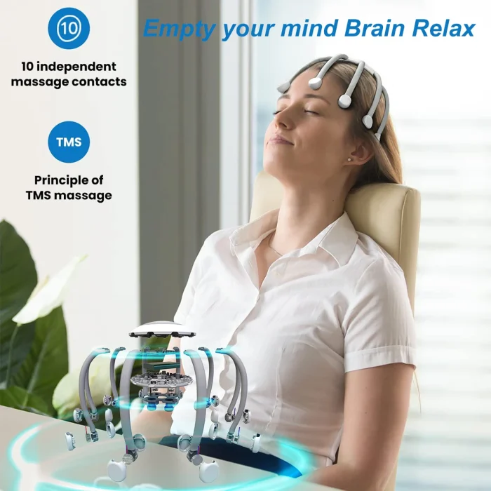 HEZHENG New Portable Wireless Head Massager Rechargeable Head Relax One Button Easy Use Electric Massager White Comfortable - Image 3
