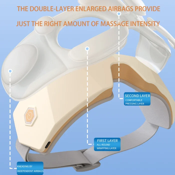 2025 New Product Smart Vibration Massage Relaxing Eye Care Device Hot Compress Eye Massager With Air Pressure - Image 3