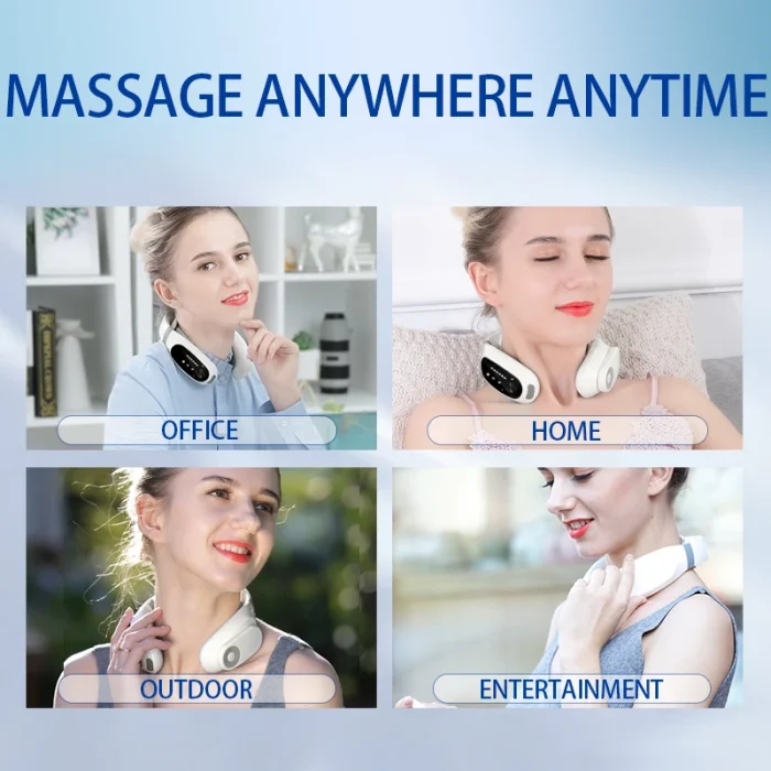 HEZHENG 2025 New Electromagnetic Relieve Cervical Muscle Pain Relief and Tension Pulse Smart Neck Massager with Heat Vibration - Image 6
