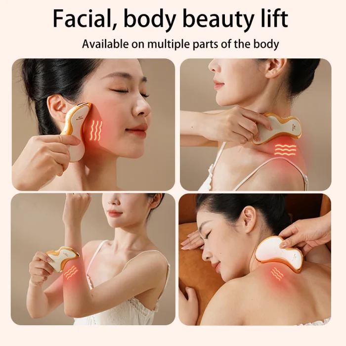Popular Product 2025 Skin Beauty Scraping Face Neck Lifting Massager Personal Home Use Electric Heating Vibration Gua Sha Board - Image 2
