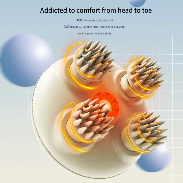 New Trends Products 2025 Head Scalp Massage Device Japanese Head Spa IPX7 Waterproof Scalp Head Massager With Red Light - Image 5
